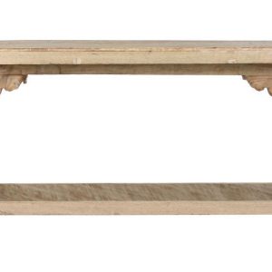 Consola Tallada en Madera Maciza Blanqueada 182 cm