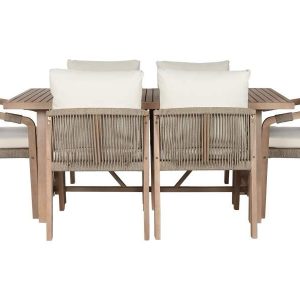Comedor de Jardín en Madera de Acacia y Cuerda Sintética «Sea Side»