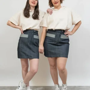 Falda corta denim