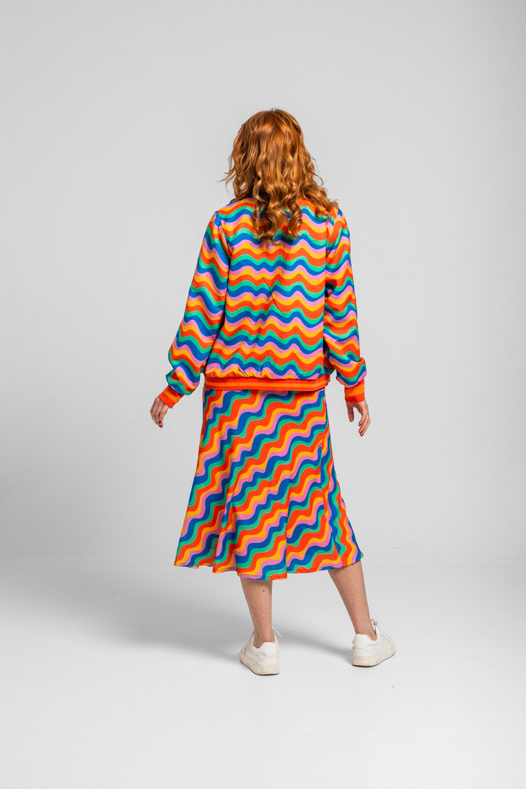 Falda midi ondas multicolor - Imagen 6