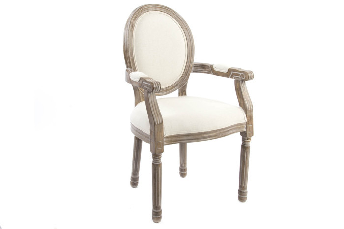 Silla Comedor Medallón de Madera y Poliéster Beige Sea Side - Imagen 2