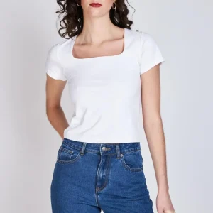 Polera Escote Cuadrado Amelia Blanco Eclipse