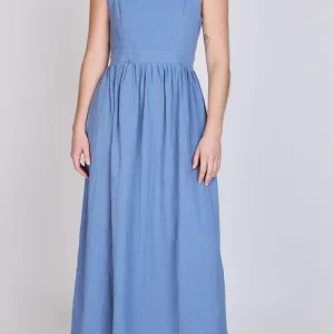 Vestido Escote Cuadrado Javiera Azul Eclipse