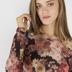 Polera Mesh Sofía Burdeo