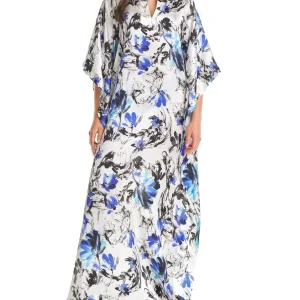 Kaftan de seda manga mariposa