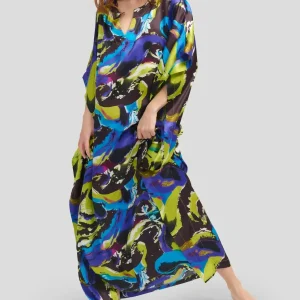 Kaftan de seda natural manga mariposa