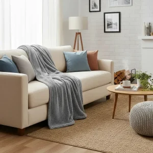 Manta para casa espiga gris