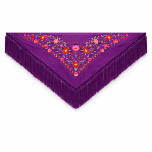 Mantón Edición Premium Sevilla. Nazareno. Flecos Artesanales (75×75)