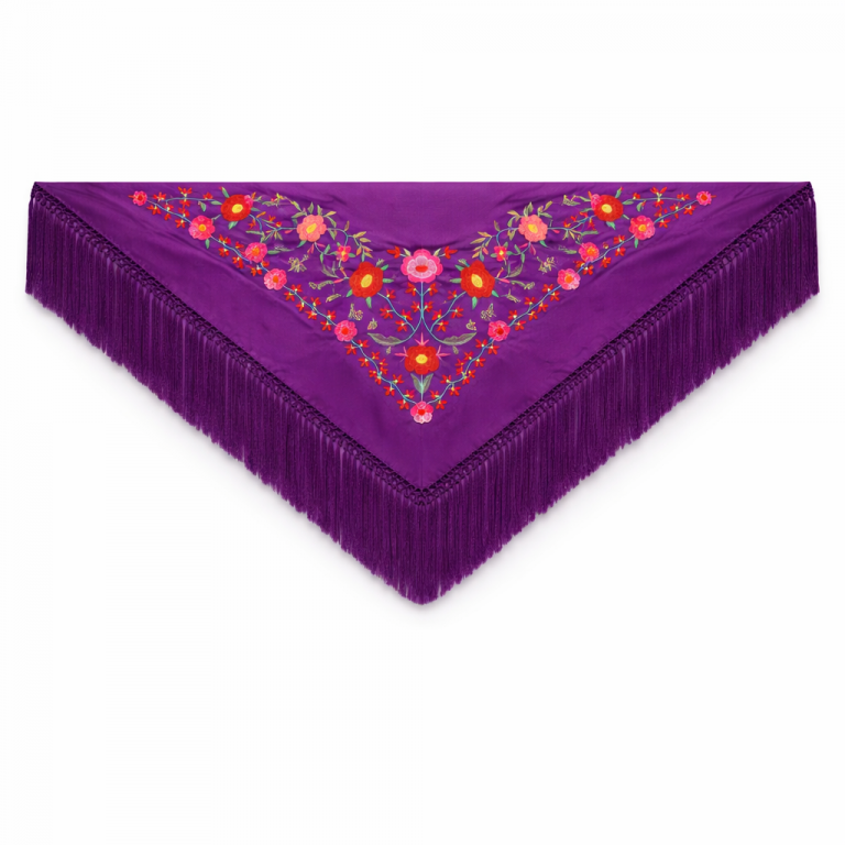 Mantón Edición Premium Sevilla. Nazareno. Flecos Artesanales (75×75) - Imagen 2
