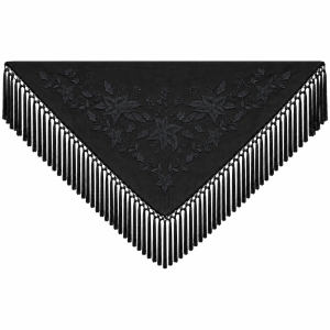 Mantoncillo Flamenca Mini Negro Azabache  – Bordado