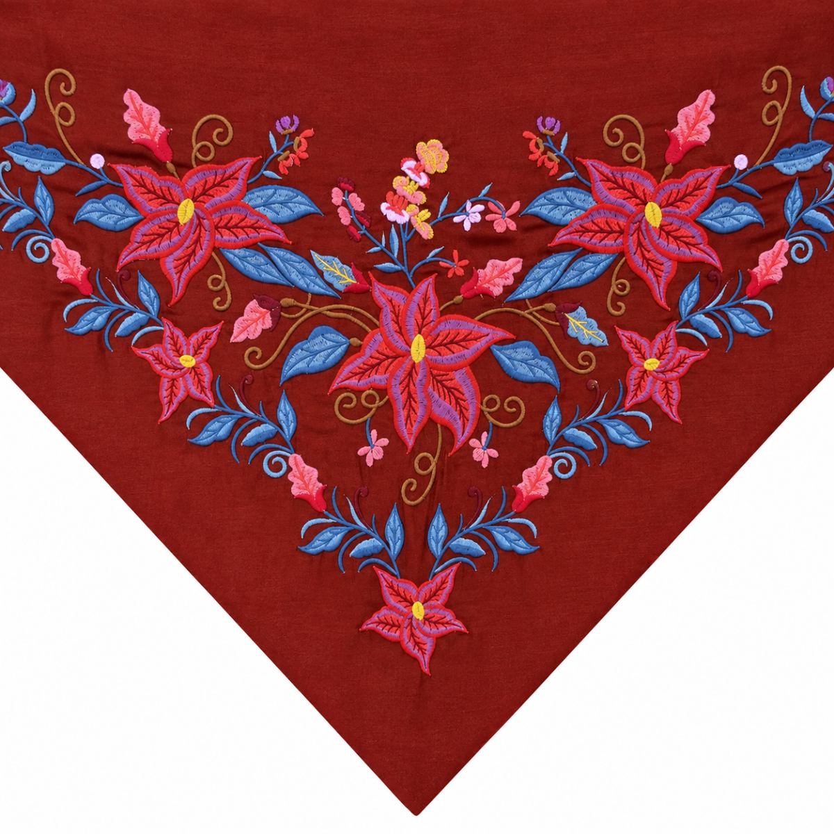 Mantoncillo Flamenco Mini Teja Bordado – Hoja Azul - Imagen 5