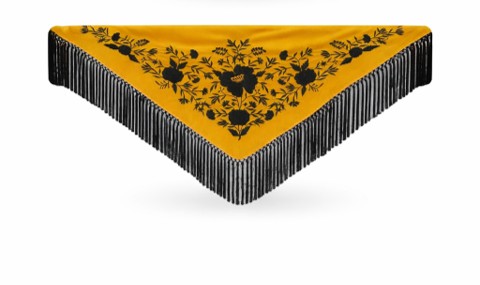 Mantón Maestranza Mostaza y Azabache