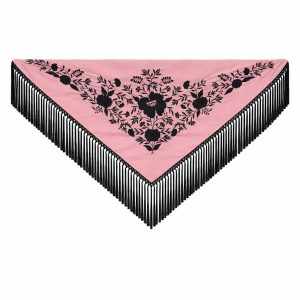 Mantón Maestranza Rosa y Azabache