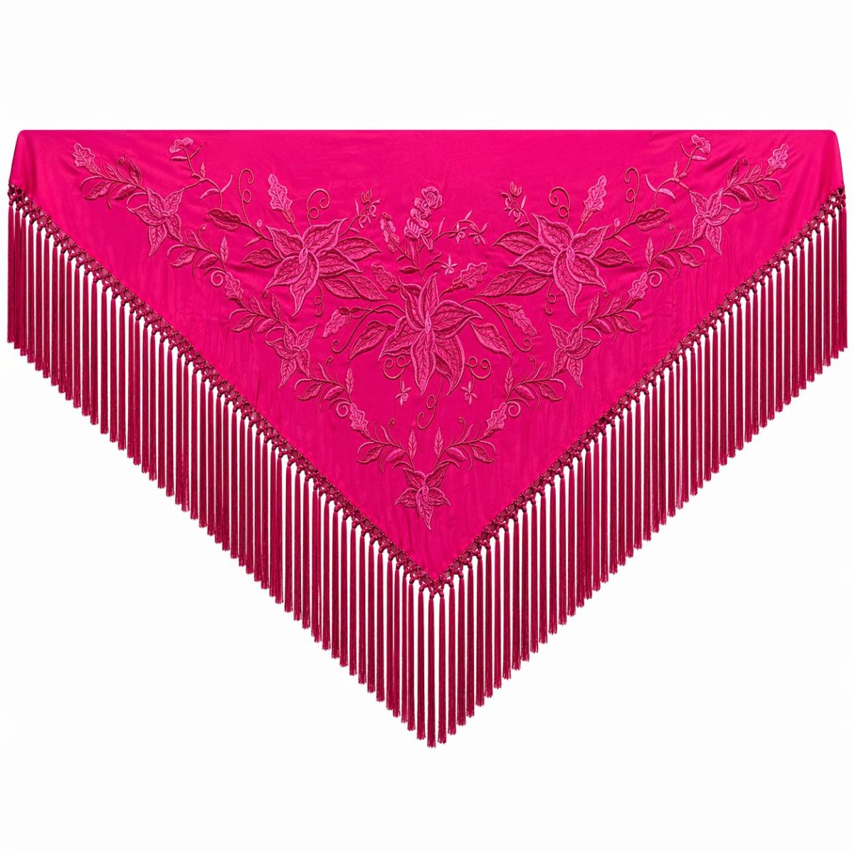 Mantoncillo de Flamenca Bordado “Flor Imperial” en color Fucsia - Imagen 2