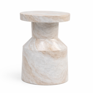 Mesa Auxiliar Escultural de Mármol Natural