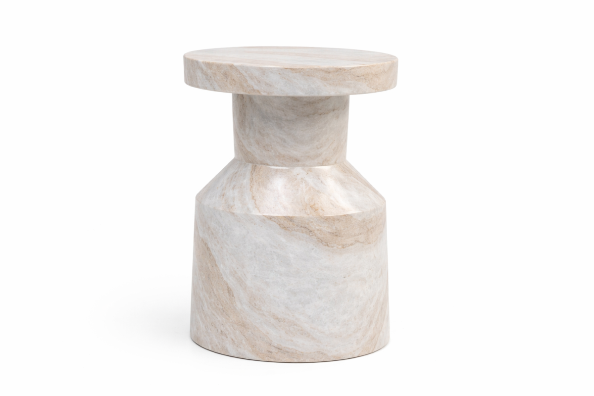 Mesa Auxiliar Escultural de Mármol Natural - Imagen 2