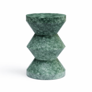 Mesa Auxiliar Escultórica de Mármol Verde