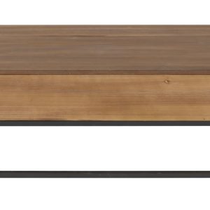 Mesa de Centro Elevable Almacenaje Abeto y Hierro
