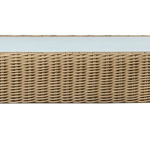Mesa de Centro Exterior de Ratán y Cristal Templado 113x62x34