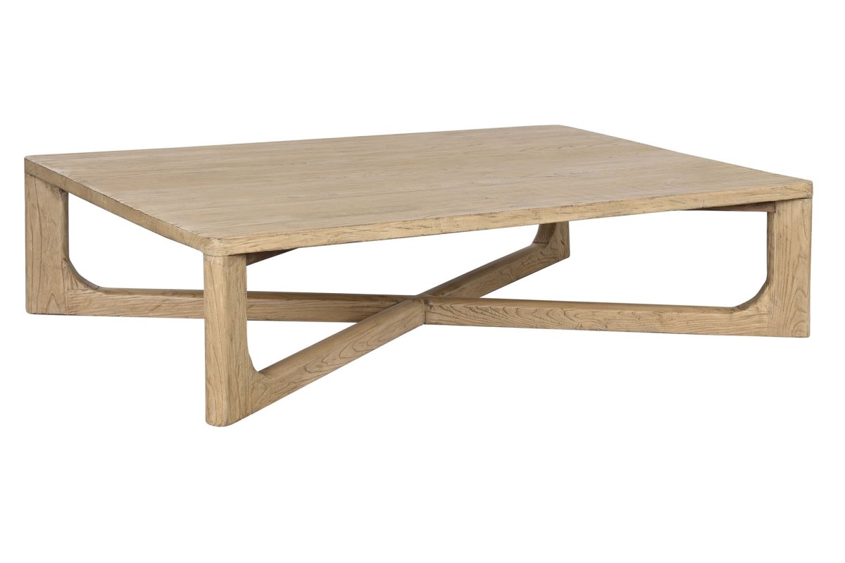 Mesa de Centro Olmo Macizo en Blanco Decapado 170x109x41 cm - Imagen 4