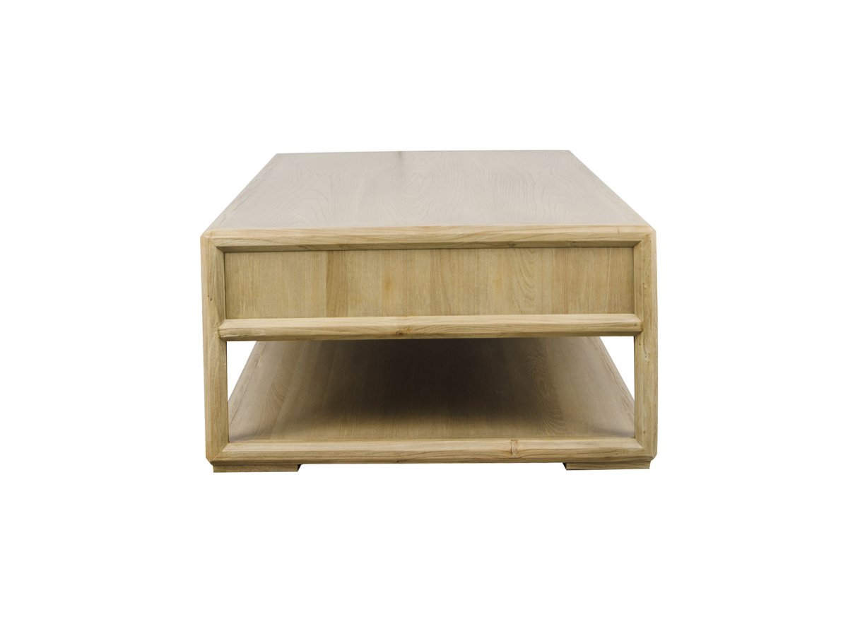 Mesa de Centro de Olmo Natural con Cajones de Almacenamiento - Imagen 3