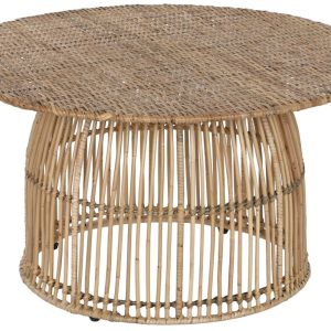 Mesa de Centro Redonda de Ratán Natural 75cm
