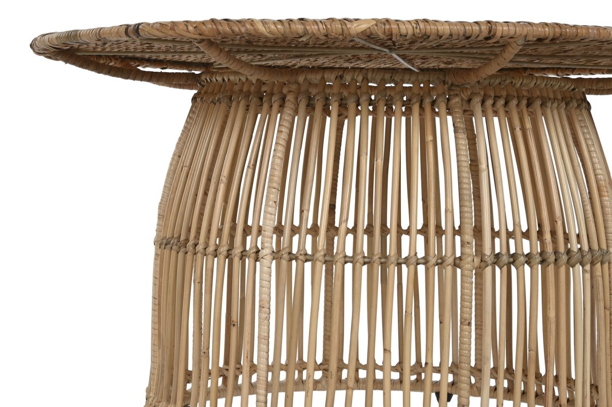 Mesa de Centro Redonda de Ratán Natural 75cm - Imagen 5