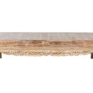 Mesa de Centro en Teca Reciclada Decapé Blanco de 203 cm