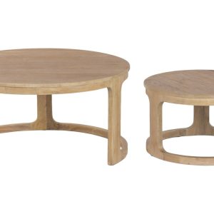 Juego de 2 mesas de centro nido de madera de mango natural