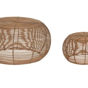 Set 2 Mesas de Centro Nido Ratán Natural 60cm