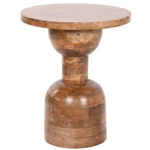 Mesita Auxiliar de Madera de Mango Natural