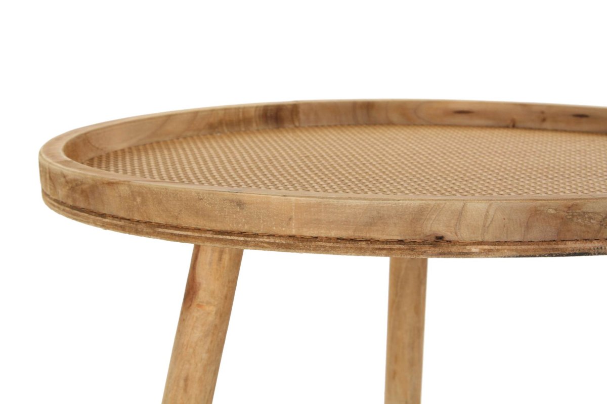 Set de Mesitas Auxiliares de Abeto y Ratán Natural – Lío - Imagen 4