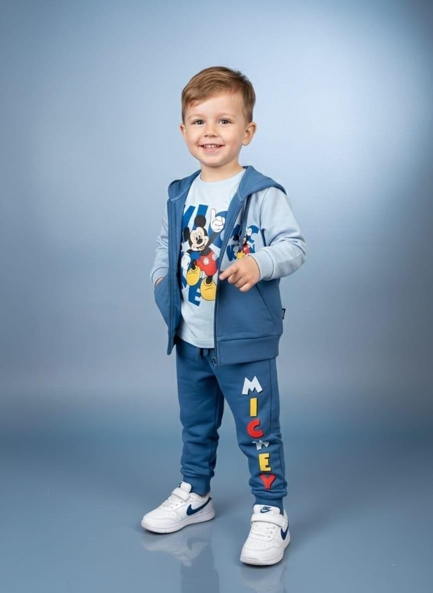 Conjunto bebé Mickey Mouse entretiempo azul 3 piezas - Imagen 4