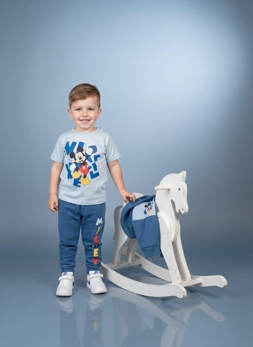 Conjunto bebé Mickey Mouse entretiempo azul 3 piezas - Imagen 3