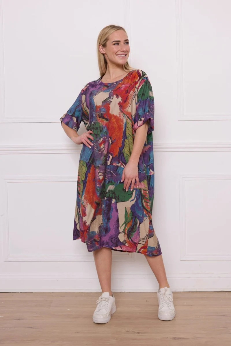 Robe colorée manches boutonnées - Imagen 2