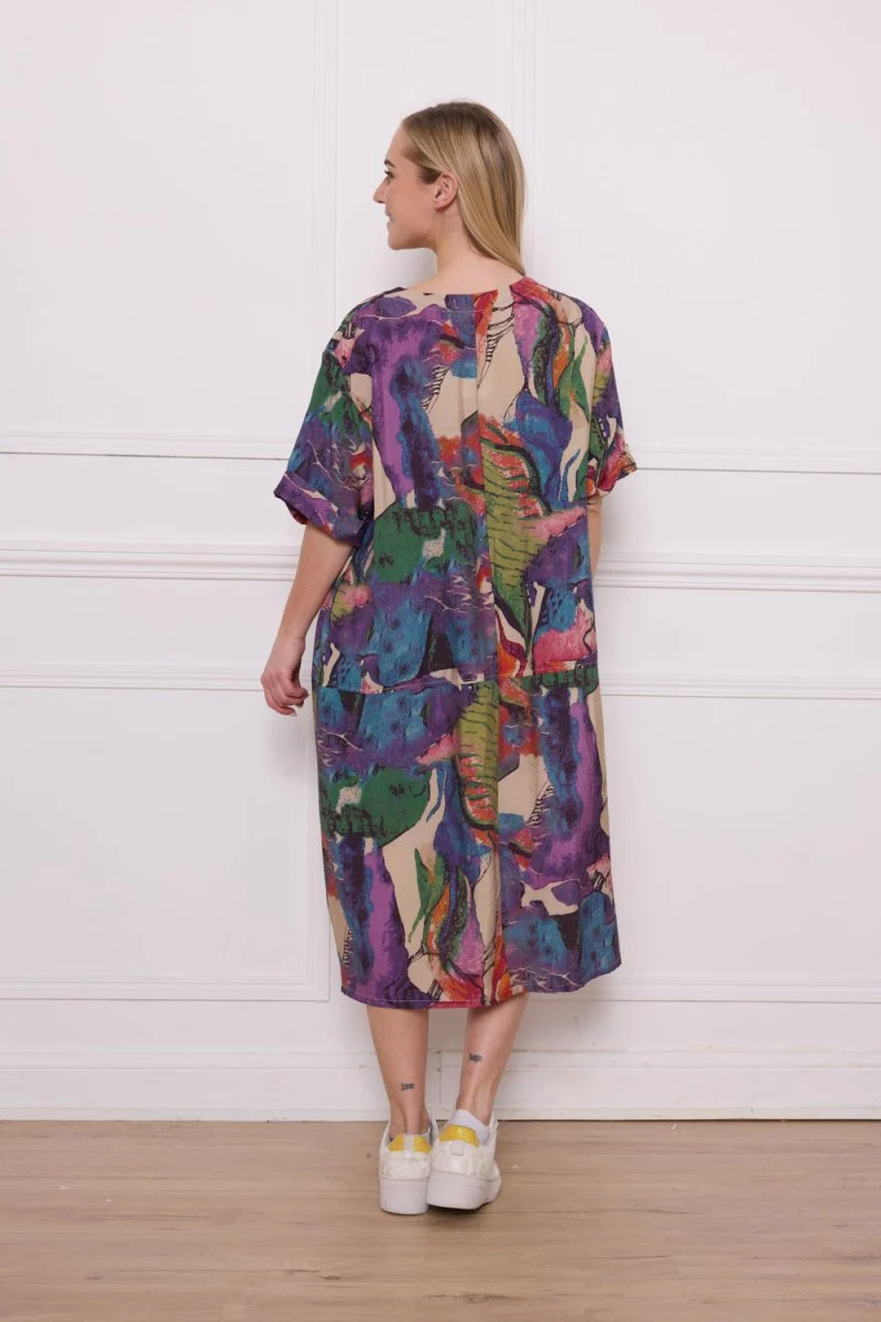 Robe colorée manches boutonnées - Imagen 4
