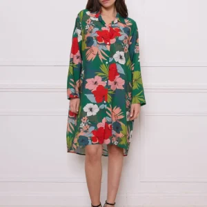 Chemise fleurie blanc et vert