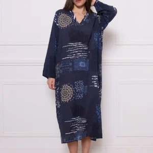 Robe longue bohème bleu