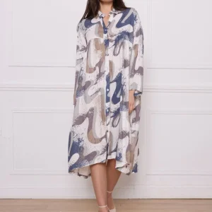 Chemise à motifs gris en rayonne