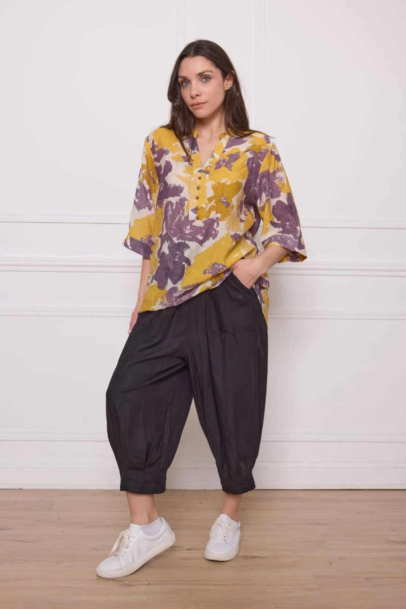 Blouse jaune fleurie - Imagen 3