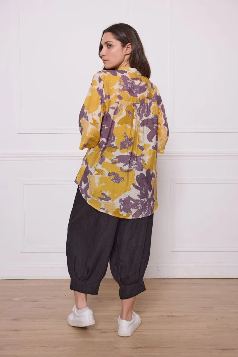 Blouse jaune fleurie - Imagen 4