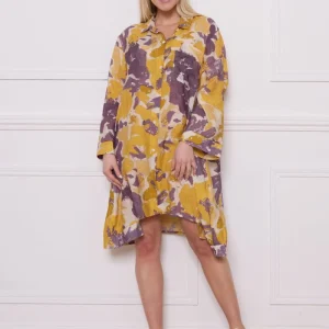 Chemise jaune fleurie