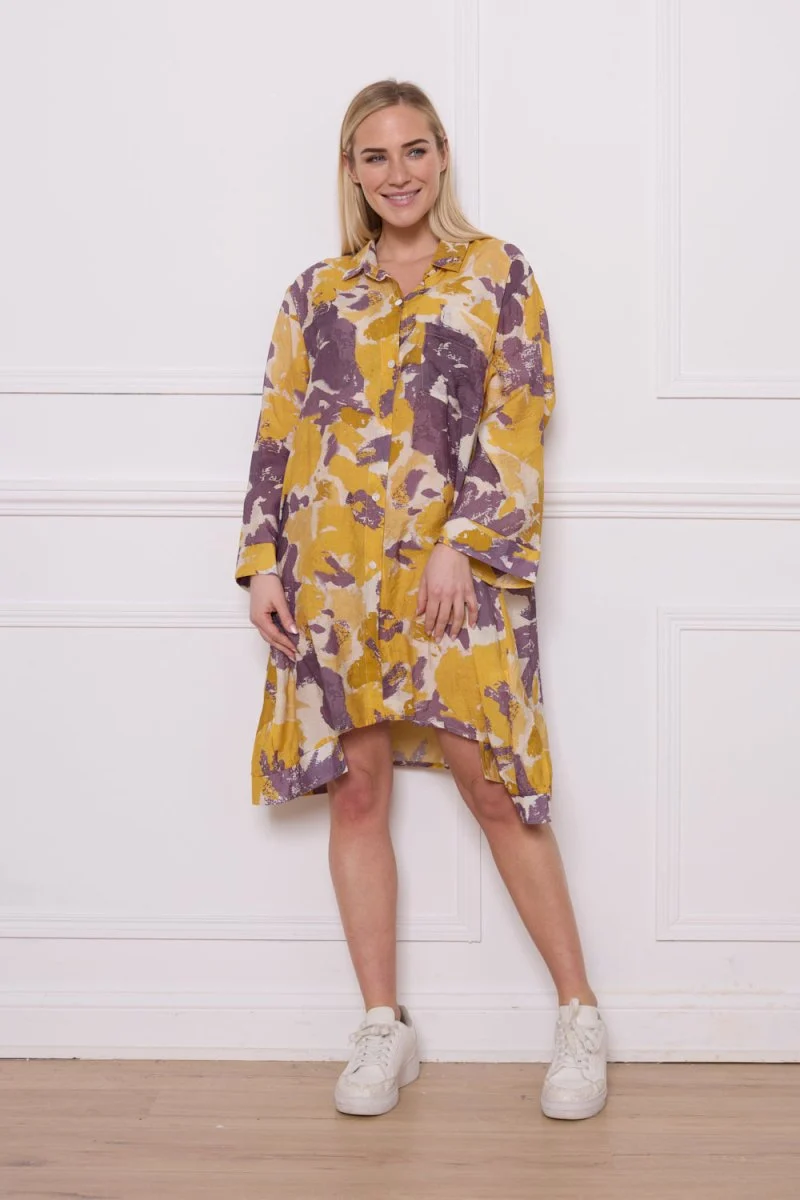 Chemise jaune fleurie