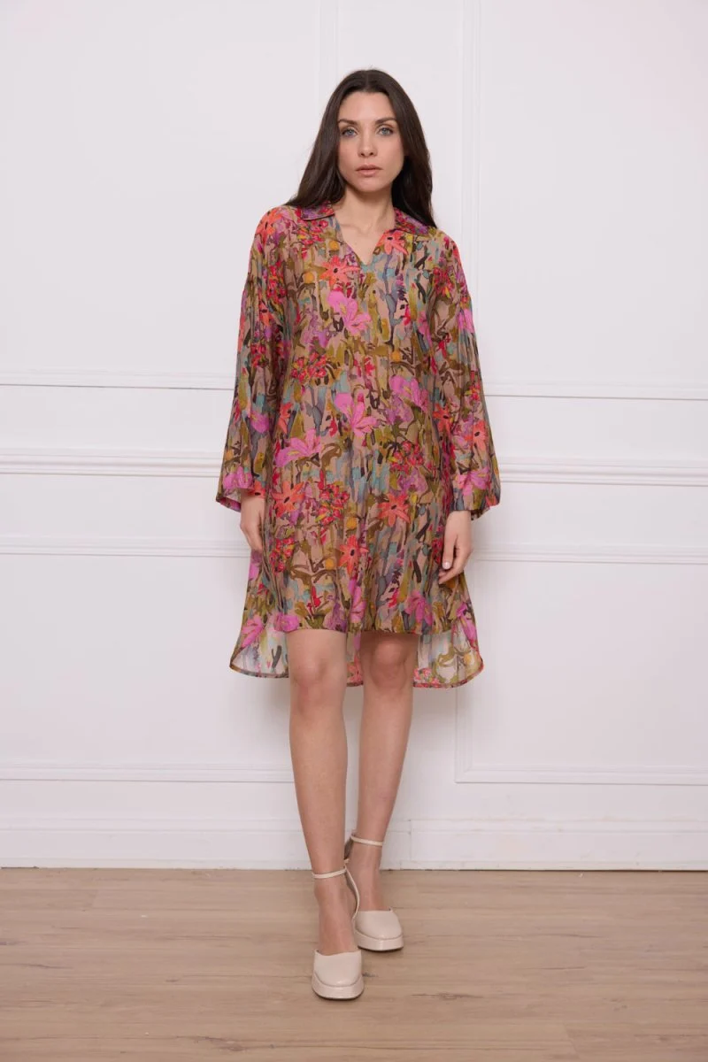 Tunique fleurie rayonne nylon