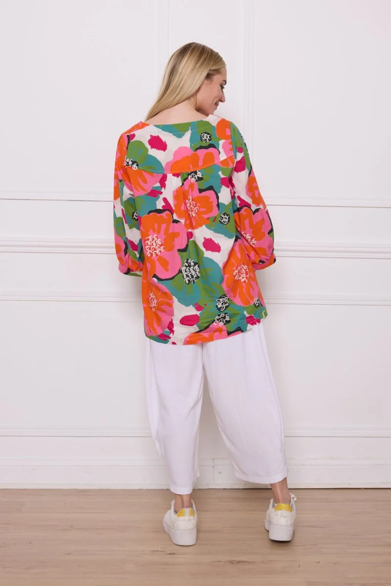 Blouse fleurie en coton - Imagen 4