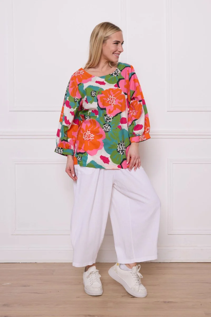 Blouse fleurie en coton - Imagen 3