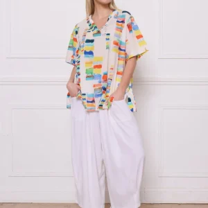 Blouse en coton à motifs colorés