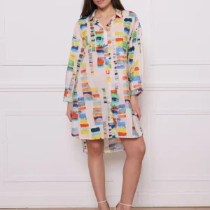Chemise en coton à motifs colorés