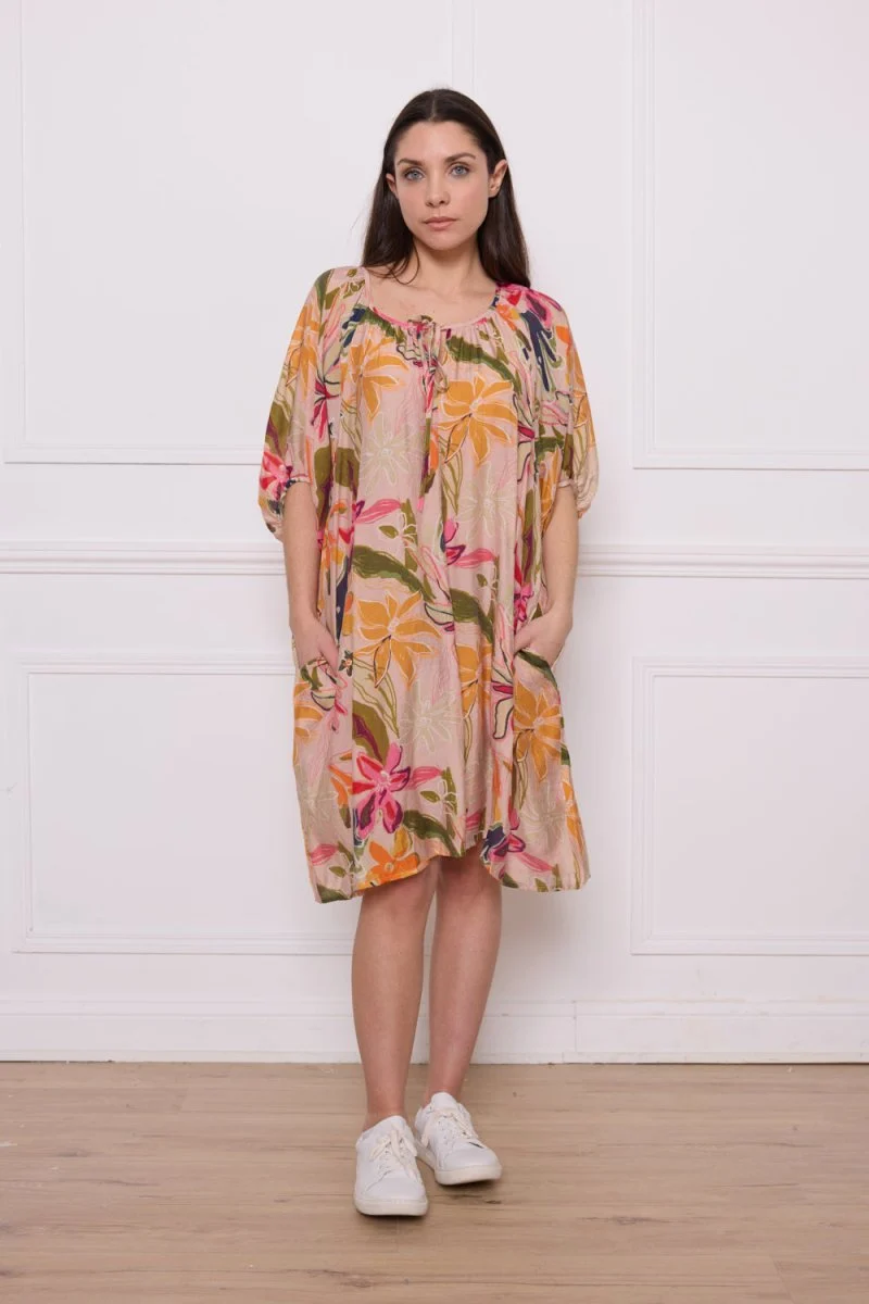 Robe orange à motifs - Imagen 2