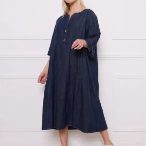 Robe bleue en coton